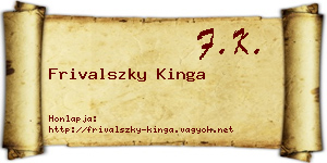 Frivalszky Kinga névjegykártya