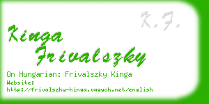 kinga frivalszky business card